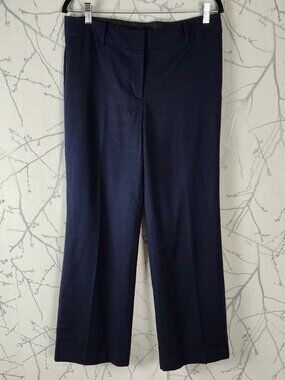 Talbots Navy Wool Stretch Mid Rise Wide Leg Trousers